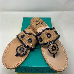 Corky Navy Jacks Women Leather Sandal 8.5 M